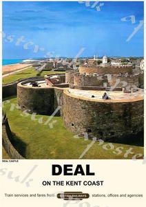 Vintage Style Eisenbahn Poster Deal Kent A4/A3/A2 Druck - Bild 1 von 1