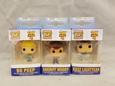 Disney Toy Story 4 Funko mini Keychain Bundle Woody Buzz Lightyear Bo Peep new - Image 1 of 2