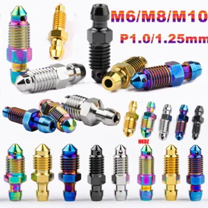M6/M8/M10 Titanium Bolts Screw Motorcycle Single Hole Brake Caliper Bleed Nipple - Picture 1 of 15
