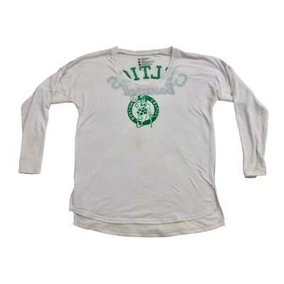 NBA Boston Womens Size M Celtics Mesh Long Sleeve Spandex Shirt White NWD - Image 1 of 4