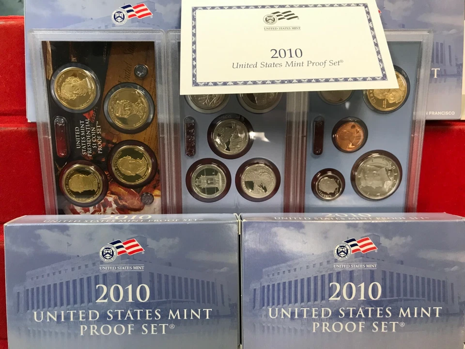 Lot of 4 SETS 2010 US MINT Proof Sets With Boxes and COA - Image 1 of 1
