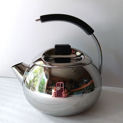 Tetera Tramontina Vintage 4 Tazas Doble Grueso Acero Inoxidable 18/8 Brasil Foto 1 de 4