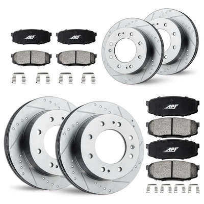 For Chevrolet Silverado 3500 HD (11) Full Brake Kit F&R Rotors+Pads Foto 1 de 4