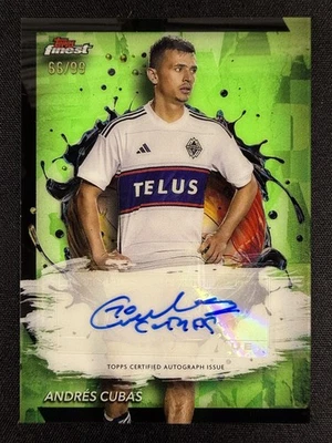 2024 Topps Finest MLS #BA-AC Andrés Cubas autógrafo refractor verde neón/99 Foto 1 de 2