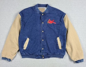 Vintage Three Rivers Authentic Denim Jacket Cardinal Mens M 90’s Cotton Bird USA - Picture 1 of 11
