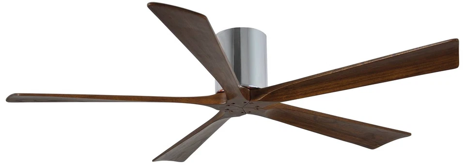 60" Matthews Irene-5H Chrome and Walnut Hugger Ceiling Fan with Remote - Image 1 of 1