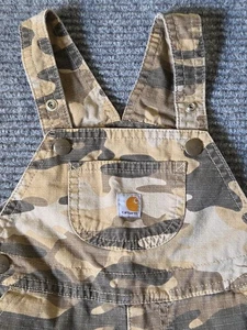 Carhartt Baby Size 3 Month Realtree Camo Cotton Canvas Overalls Hunting Fishing - Picture 1 of 14