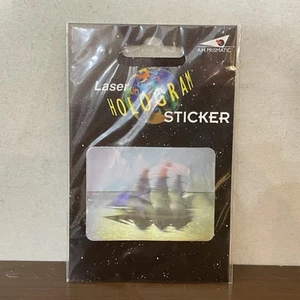 Vintage Laser Hologramm Aufkleber 80er Jahre AH Prismatisches Schiff 3D Bild helles Licht - Bild 1 von 4