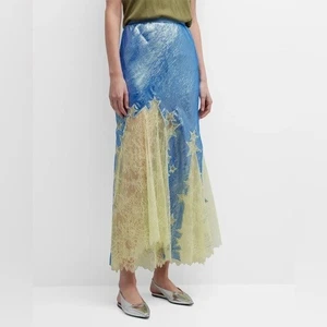 NWT Tory Burch Star Lace Skirt | Blue Green Lurex $1,498 10 - Picture 1 of 12