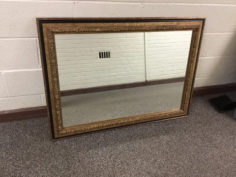 VINTAGE TURNER HOLLYWOOD MID CENTURY MODERN GOLD GILT & BLACK MIRROR 42 X 30 USA Cover