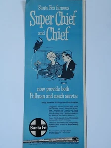 1958 vintage Santa Fe print ad. Santa Fe's famous Super chief and chief - Picture 1 of 1
