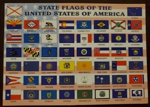 Staatsflaggen der Vereinigten Staaten von Amerika Postkarte - Bild 1 von 2