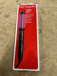 REVLON Silicone Bristle Heated Hair Styling Brush, Black, 1 inch barrel - Picture 1 of 5