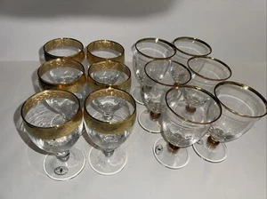 Vintage J. Preziosi Lavorato A Mano Italy Wine Glasses Set of 12 - Picture 1 of 5