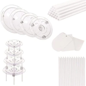 Cake Dowels for Tiered Cake Discs and Plastic Scraper for Baking Fancy Weddin... - Picture 1 of 7