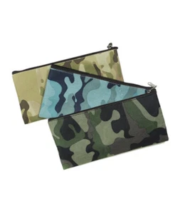 Juego de 3 - Camuflaje Estampado Azul Verde Beige Cremallera Bolsa Cartera Accesorio Bolso - Imagen 1 de 10