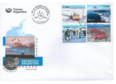 #75409CB ARGENTINA 2025 ESTACIÓN ANTÁRTICA ANTÁRTICA, BARCO, PINGÜINOS, JUEGO DE FAUNA FDC Foto 1 de 2
