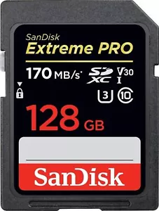 SanDisk Extreme PRO 128GB SDXC Memory Card up to 170MB/s UHS-1 Class 10, U3, V30 - Picture 1 of 12