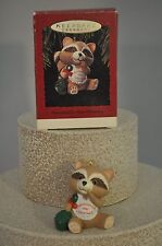Hallmark - Grandchilds1st Christmas - 1993 - Racoon in Bibb - Ornament
