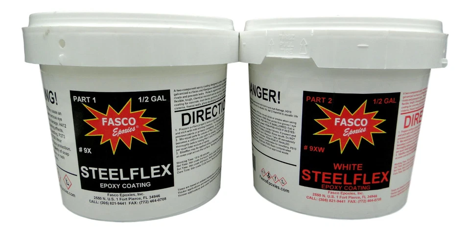 Fasco Epoxies Steelflex White - Epoxy Bottom Coating - Gallon Kit