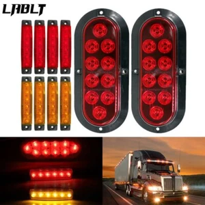 10X Upgrade Rear Waterproof Red LED Truck Boat Trailer Marker Tail Light Kit - Picture 1 of 12
