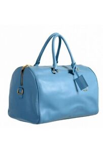 SAINT LAURENT Blue Classic Duffle 12 Leather Bag $2925