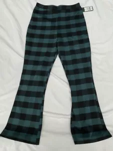 Pantalones legging para mujer Wild Fable recortados a cuadros verde azulado/negro talla S - Imagen 1 de 8
