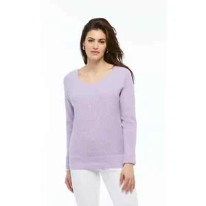 Women's Scoop Neck Lilac Sweater Size S Casual Spring Top Lavender ORLY NWT - Imagen 1 de 1