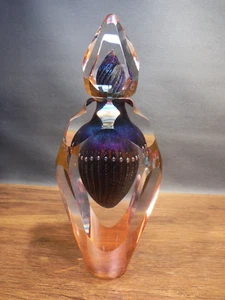 Vintage Perfume Bottle & Dauber Signed Brian Maytum Studio Art Glass Large 10" ! - Picture 1 of 7