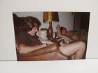 1980S VINTAGE FOUND PHOTOGRAPH COLOR ART PHOTO FATHER TODDLER SON DRINKING BEER