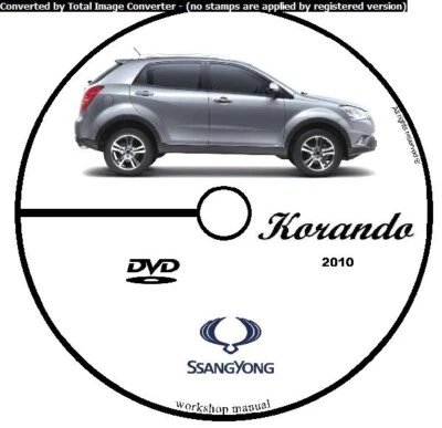 SSANGYONG KORANDO 2010 MANUALE OFFICINA WORKSHOP MANUAL SERVICE DVD CD SOFTWARE - Immagine 1 di 4