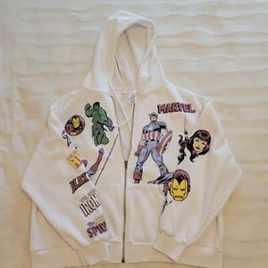 Marvel Avengers zip up graphic hoodie/Sweat Shirt Youth/Teen Sz XL/XG/TG White - Picture 1 of 10