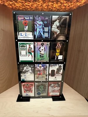 12 Card Sports Trading Card Magnetic Holder Heavy Duty Display Case With Stand - Image 1 of 4
