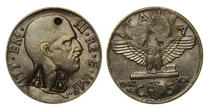 ITALIA 5 Centesimi 1942 - Contromarca AB - Countermark AB - Picture 1 of 1