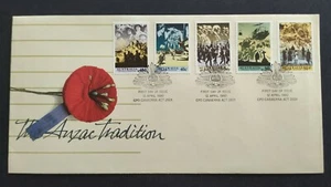 1990 Australia Anzac Tradition Wars Troops Memorial 5v Stamps FDC - Picture 1 of 2