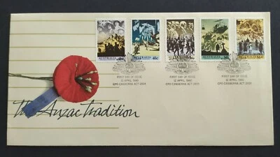 1990 Australia Anzac Tradition Wars Troops Memorial 5v Stamps FDC - Image 1 of 2
