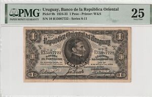 Uruguay 1934 1 Peso PMG Certified Banknote VF 25 Pick 9b