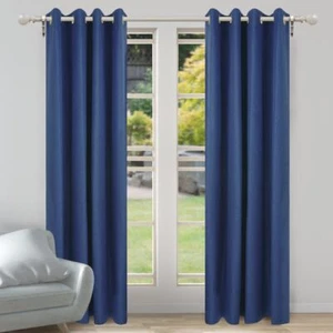 160 cm Drop Eyelet Curtain -PORTER Linen Look Blockout Eyelets -100 % Blackout - Picture 1 of 10