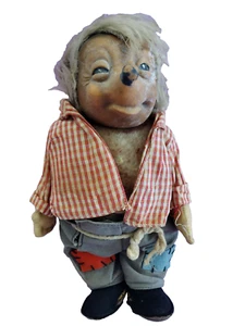 Muñeca Steiff MECKI Erizo Cara de Goma De Colección Alemana 10 Pulgadas Años 60 Alemania - Imagen 1 de 9
