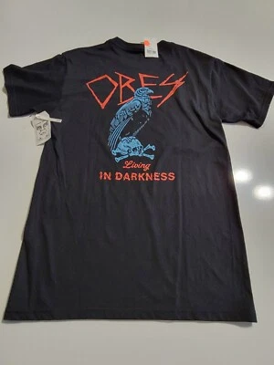 Obey Living in Darkness Black Eagle Skull Logo Men’s Small Tee T-Shirt NEW NWT - Image 1 of 4