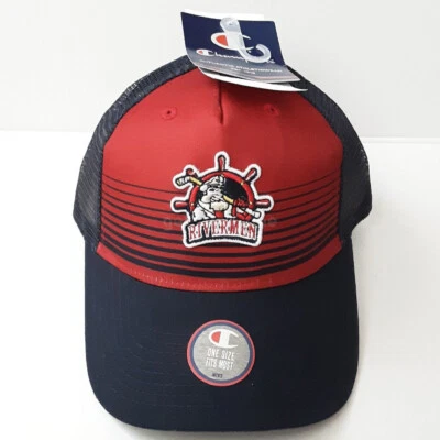 NWT Champion Peoria Rivermen Hockey SPHL Trucker Hat Mesh Snapback Cap Red/Navy - Image 1 of 4