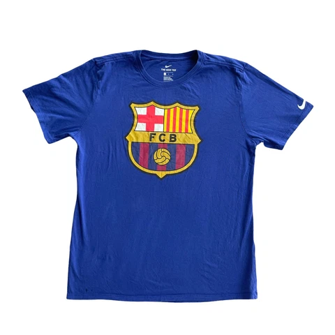 Nike FCB FC Barcelona Soccer T Shirt Large Athletic Blue Cover