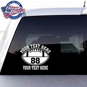 Vinyl Decal Football Team Personalized Car window Sticker Your Text Qty. 2 - Picture 1 of 20