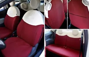 FODERE COPRISEDILI Su Misura! FIAT 500 Fodera FODERINE COMPLETE Rosso/Ecrù - Foto 1 di 5