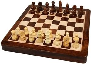 Wooden Tic Tac Toe/Noughts and Chess Board Inside Family Board Game 16"X16"