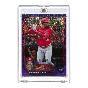 2023 Topps Chrome Jordan Walker RC Purple Speckle Refractor /299 Cardinals - Picture 1 of 2