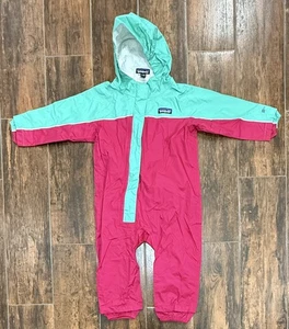 Patagonia Baby Torrentshell One-Piece 12-18M Pink/Green STY61340 - Picture 1 of 8