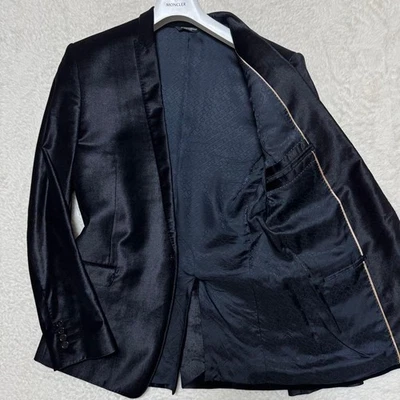Dolce & Gabbana Men’s Tuxedo Jacket Black Velour Gold Accent Size 52 Italy Used - Image 1 of 4