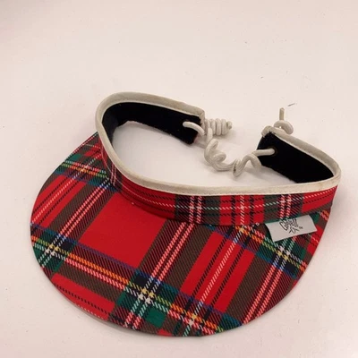 Retro red plaid golf wide brim visor glove it - Image 1 of 4