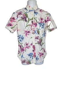 Gitman Bros Men’s M Floral Button Down Shirt White Pink Blue Flowers USA - Picture 1 of 6
